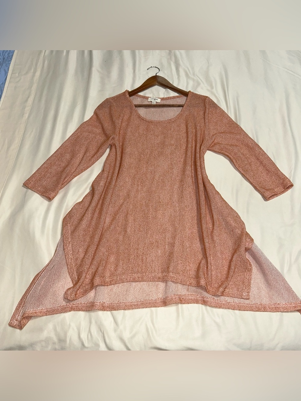 Umgee Rose Gold Shimmer Tunic Sweater